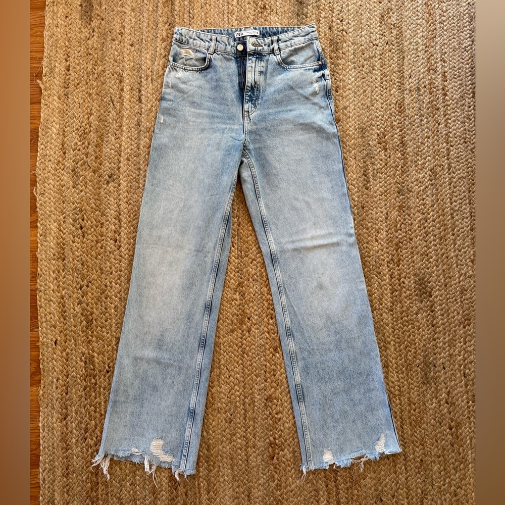 Zara High Rise Light Blue Jeans